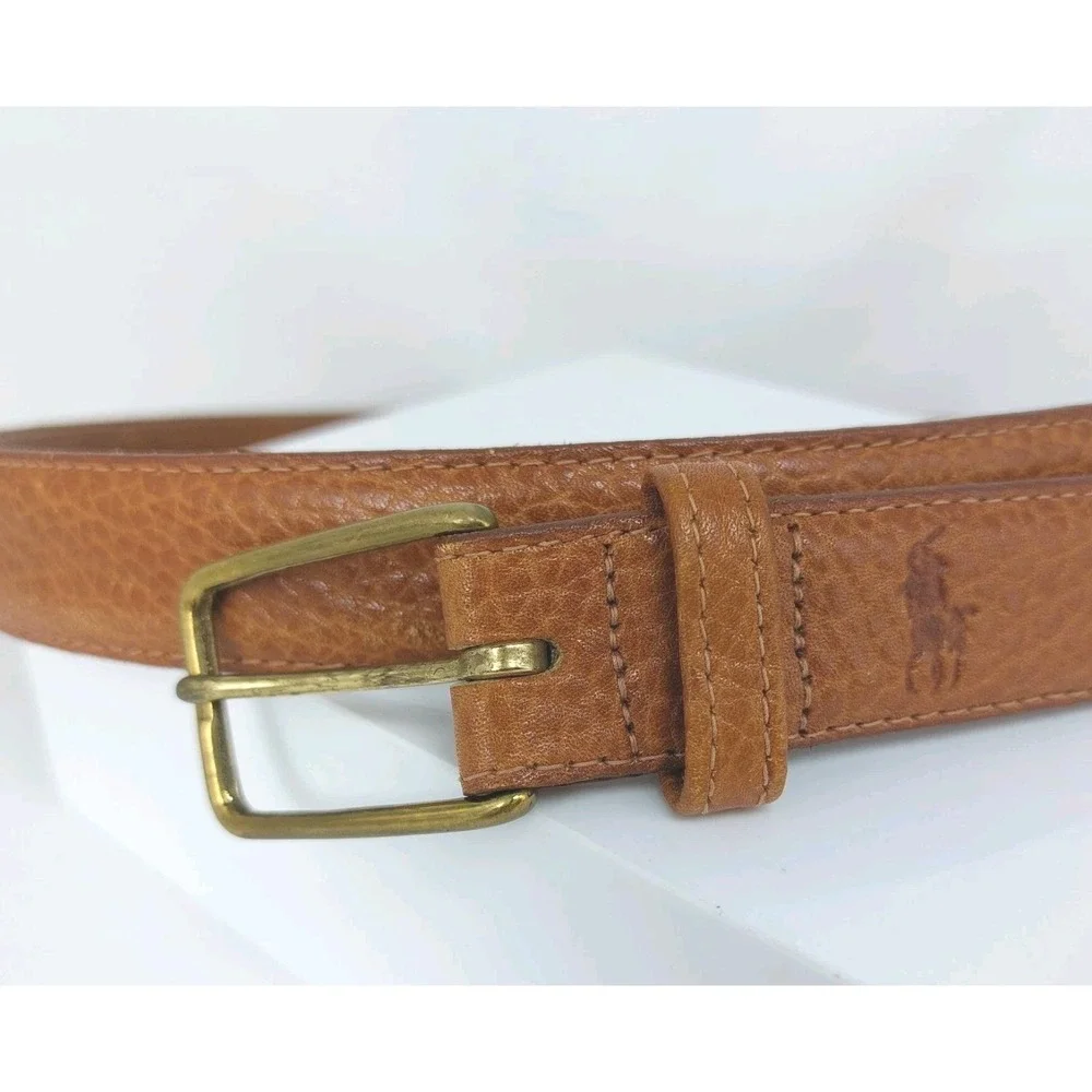 Polo Ralph Lauren 1033 Pebble Leather Belt Size 34 (32